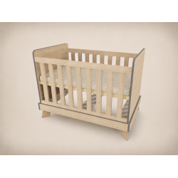 Zora cot, 120x60, in Sonoma, with anthracite edging