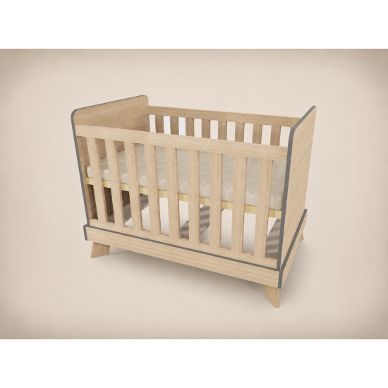 Zora cot, 120x60, in Sonoma, with anthracite edging