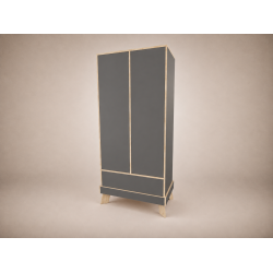 Bence wardrobe in Anthracite, with Sonoma edging