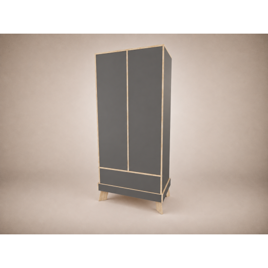 Bence wardrobe in Anthracite, with Sonoma edging