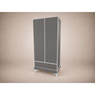 Bence wardrobe in Anthracite, with light grey edging