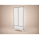 Bence wardrobe in White, with anthracite edging