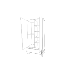 Bence wardrobe in Anthracite, with light grey edging
