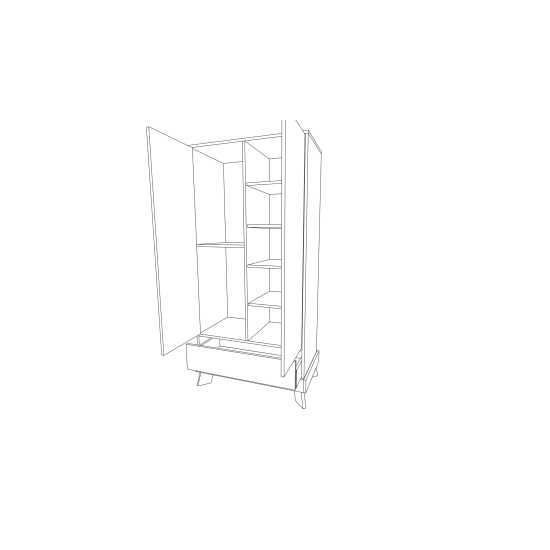 Bence wardrobe in Anthracite, with light grey edging