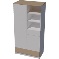 Geri 2-door wardrobe in white cappuccino color