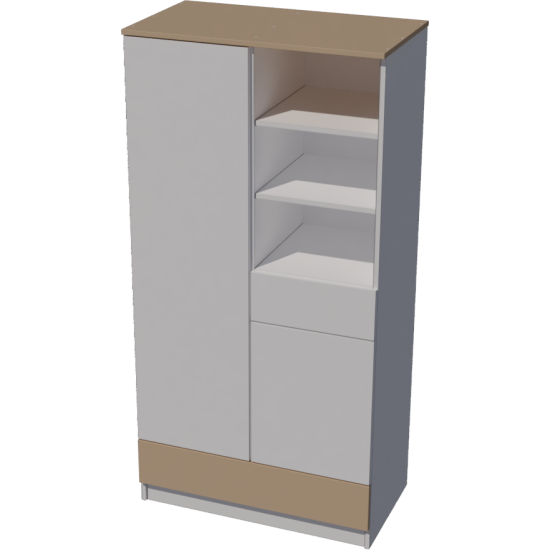 Geri 2-door wardrobe in white cappuccino color Geri 2-door wardrobe in white cappuccino color