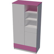 Geri 2-door cabinet in white and pink Geri 2-door cabinet in white and pink