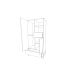 Geri 2-door wardrobe in light grey