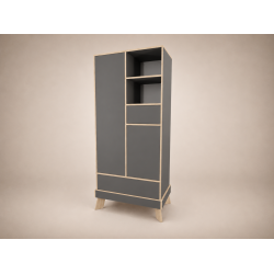 Geri 2-door wardrobe in Anthracite, with Sonoma edge trim