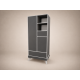 Geri 2-door wardrobe in Anthracite with light grey edging