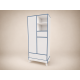 Geri 2-door wardrobe in white with blue edging