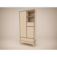 Geri 2-door wardrobe in Sonoma, with anthracite edging