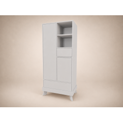Geri 2-door wardrobe in light grey